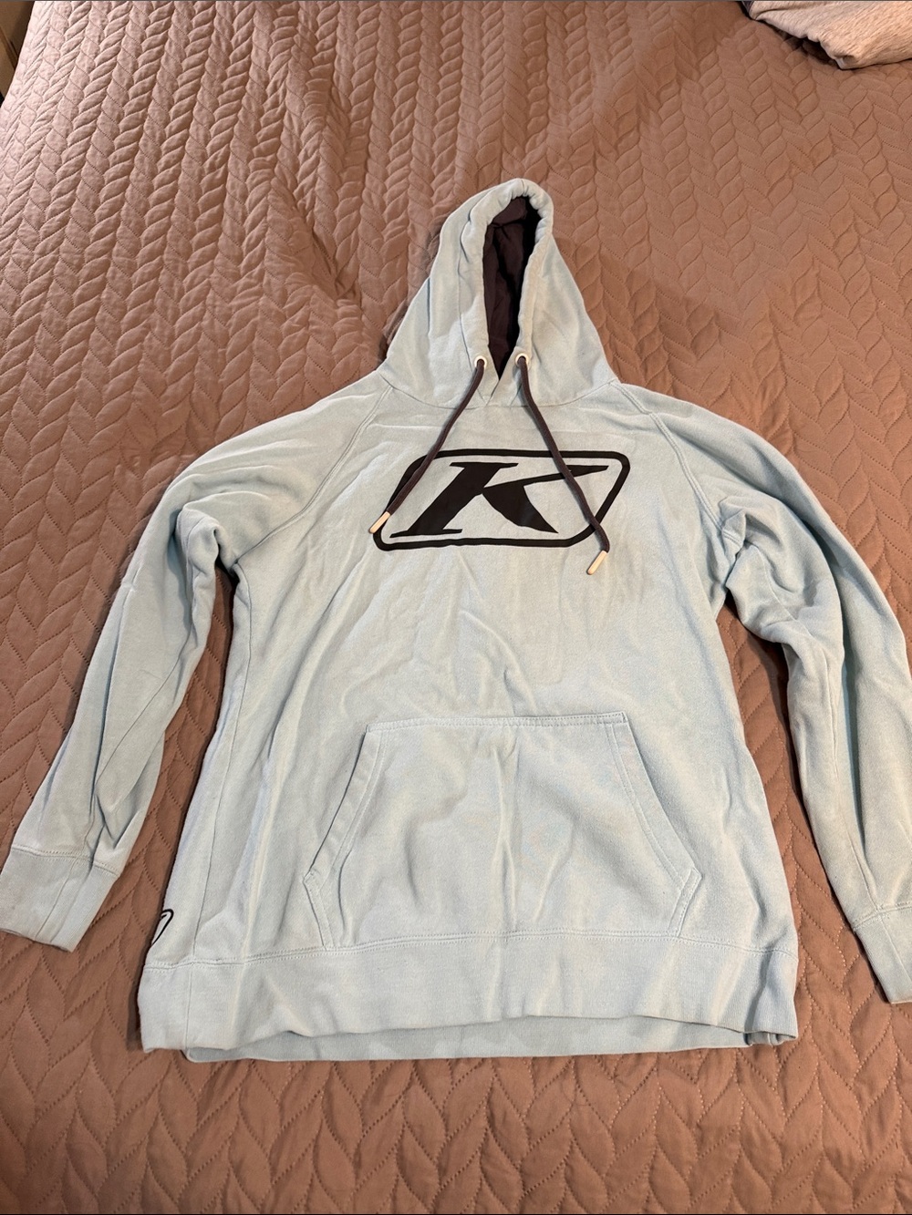 Klim Light Blue Crewneck Hoodie with Logo